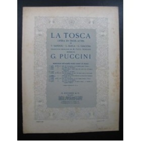 PUCCINI Giacomo La Tosca Prière Chant Piano 1899