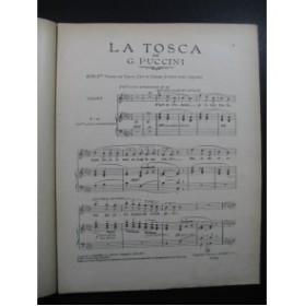 PUCCINI Giacomo La Tosca Prière Chant Piano 1899