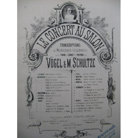 BEETHOVEN Thème varié de la Sérénade Piano Violon ou Flûte XIXe