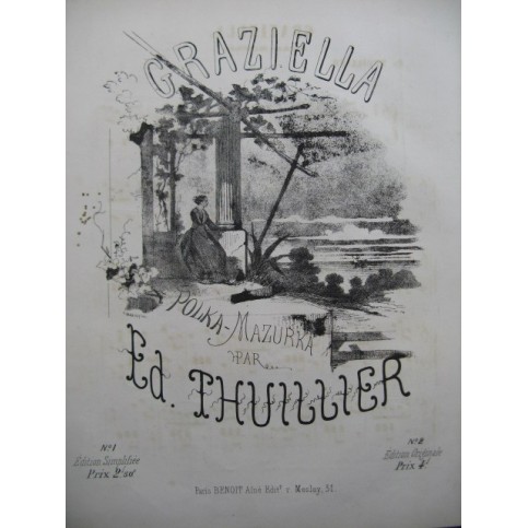 THUILLIER Edmond Graziella Piano XIXe siècle