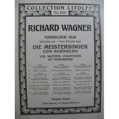 WAGNER Richard Vorspiel Des Dritten Aufzuges Prélude to Act III Piano
