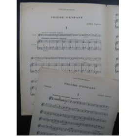 PASCAL André Prière d'Enfant Piano Violon 1951