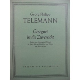 TELEMANN G. P. Gesegnet ist die Zuversicht Chant Orchestre 1978