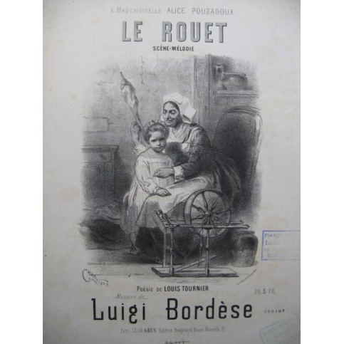 BORDÈSE Luigi Le Rouet Chant Piano ca1866