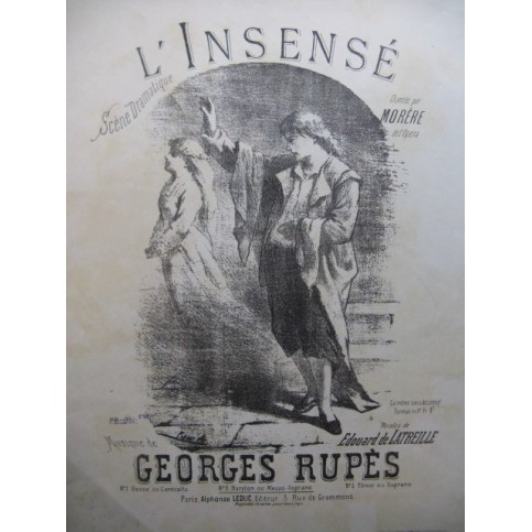 RUPES Georges L'Insensé Piano XIXe siècle