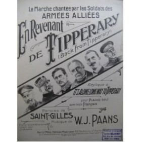 SAINT GILLES En Revenant de Tipperary Piano Chant 1915