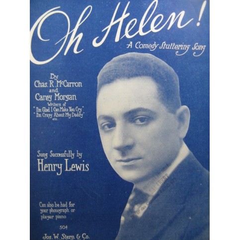 LEWIS Henry Oh Helen Piano Chant 1918