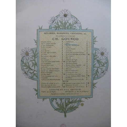 GOUNOD Charles Prière Piano Chant ca1885