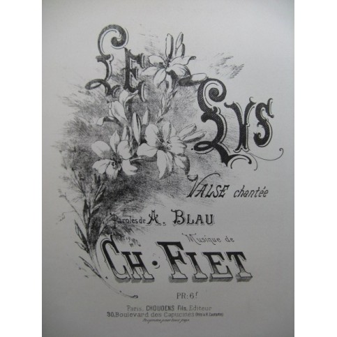 FIET Ch. Le Lys Piano Chant ca1880