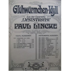 LINCKE Paul Gluhwurmchen Idyll Piano Chant 1903