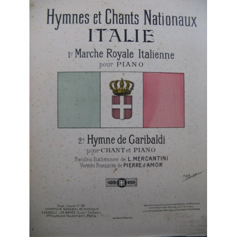 Marche Royale Italienne Piano Hymne de Gariboldi Piano Chant