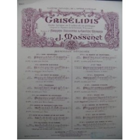MASSENET Jules Grisélidis No 6 bis Chant Piano 1901