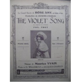 YVAIN Maurice The Violet Song Piano Chant 1920