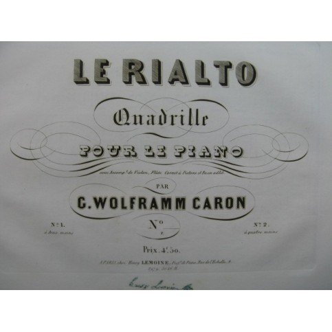 C. WOLFRAMM CARON Le Rialto Piano XIXe siècle