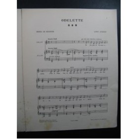 AUBERT Louis Odelette Piano Chant 1911