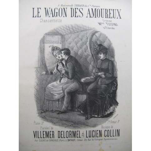COLLIN Lucien Le Wagon des Amoureux Piano Chant XIXe siècle