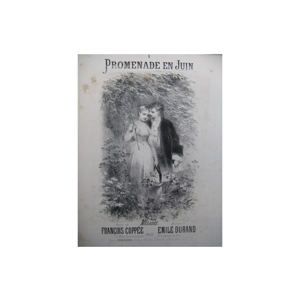 DURAND Emile Promenade en Juin Piano Chant 1874