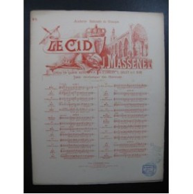 MASSENET Jules Le Cid No 5 Stances de Rodrigue Chant Piano 1886