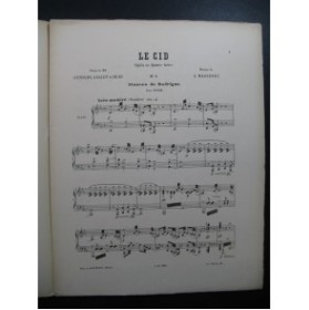 MASSENET Jules Le Cid No 5 Stances de Rodrigue Chant Piano 1886