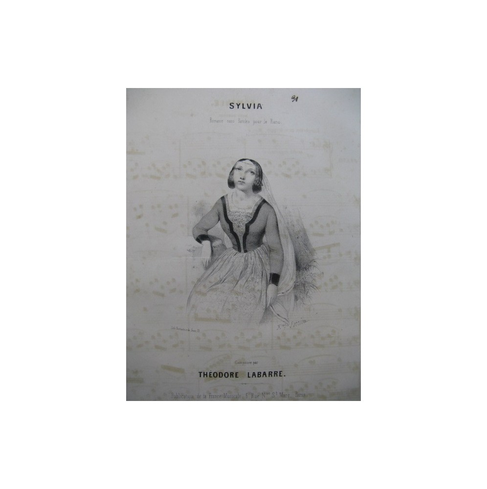 LABARRE Théodore Sylvia Romance Piano ca1845