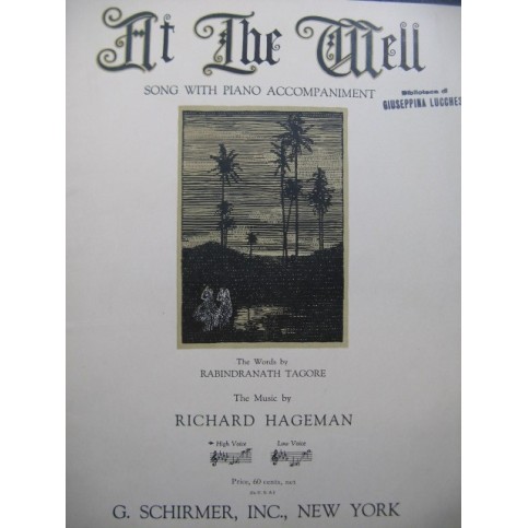HAGEMAN Richard At the Well Chant Piano 1919