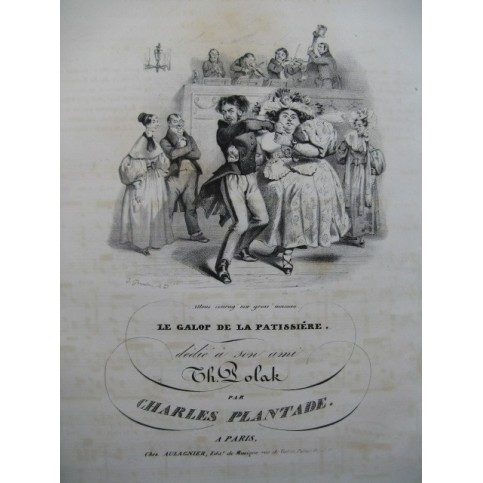 PLANTADE Charles Le Galop de la Patissière Chant Piano ca1840