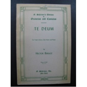 BERLIOZ Hector Te Deum Chant Piano