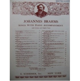 BRAHMS Johannes Vergebliches Ständchen Chant Piano 1937