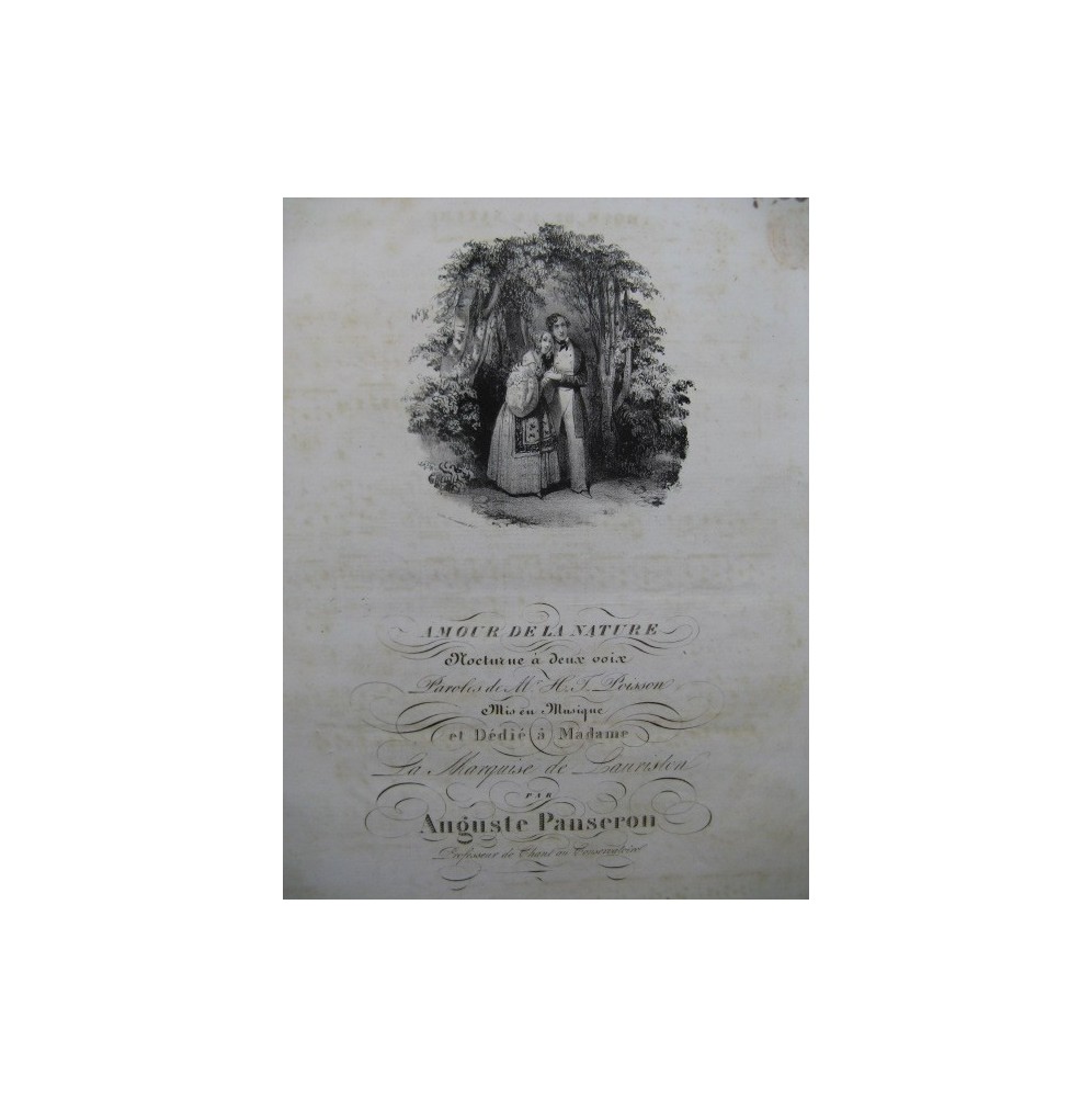 PANSERON Auguste Amour de la Nature Piano Chant ca1830