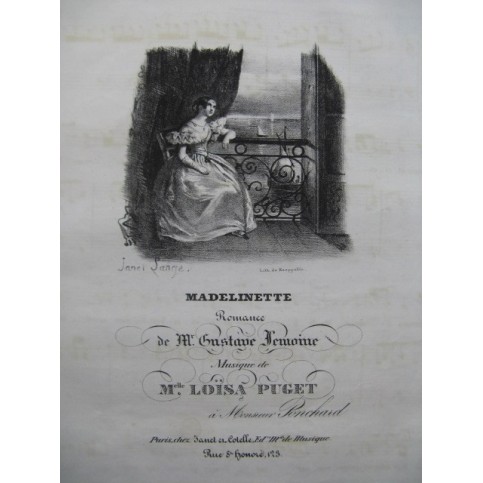 PUGET Loisa Madelinette Piano Chant ca1830