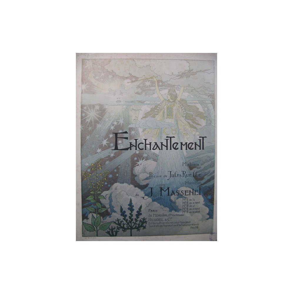 MASSENET Jules Enchantement E. Grasset Chant Piano 1892