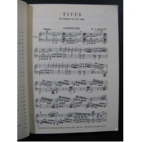 MOZART W. A. Titus La Clemenza di Tito Opera Chant Piano 1952
