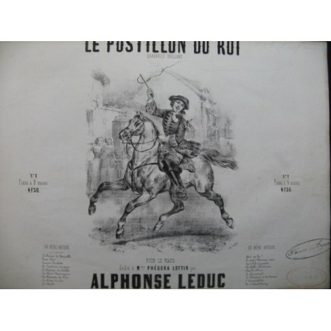LEDUC Alphonse Le Postillon du roi Piano ca1845