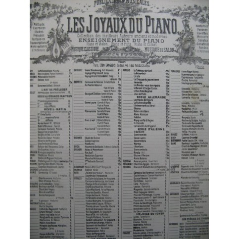FORBES George Brune et Blonde Piano Chant XIXe siècle