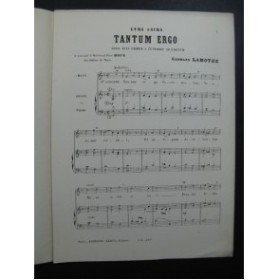 LAMOTHE Georges Tantum Ergo Chant Piano ou Orgue ca1875