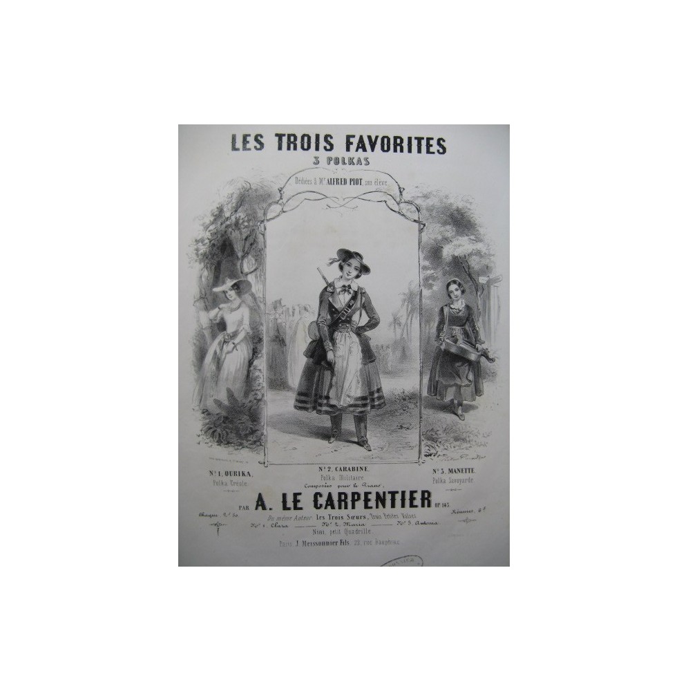 LE CARPENTIER Adolphe Carabine Piano 4 mains ca1853