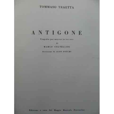 TRAETTA Tommaso Antigone Opéra Chant Orchestre 1962