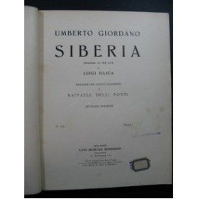 GIORDANO Umberto Siberia Opéra Chant Piano 1903