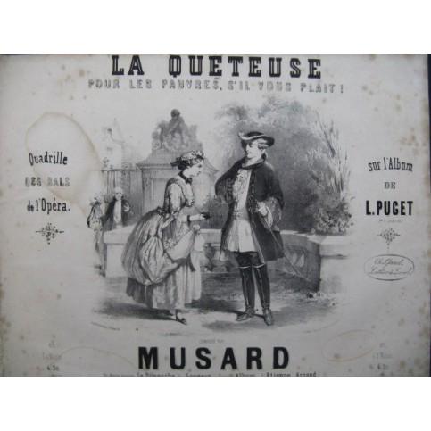 MUSARD La Quêteuse Quadrille Piano 4 mains ca1850