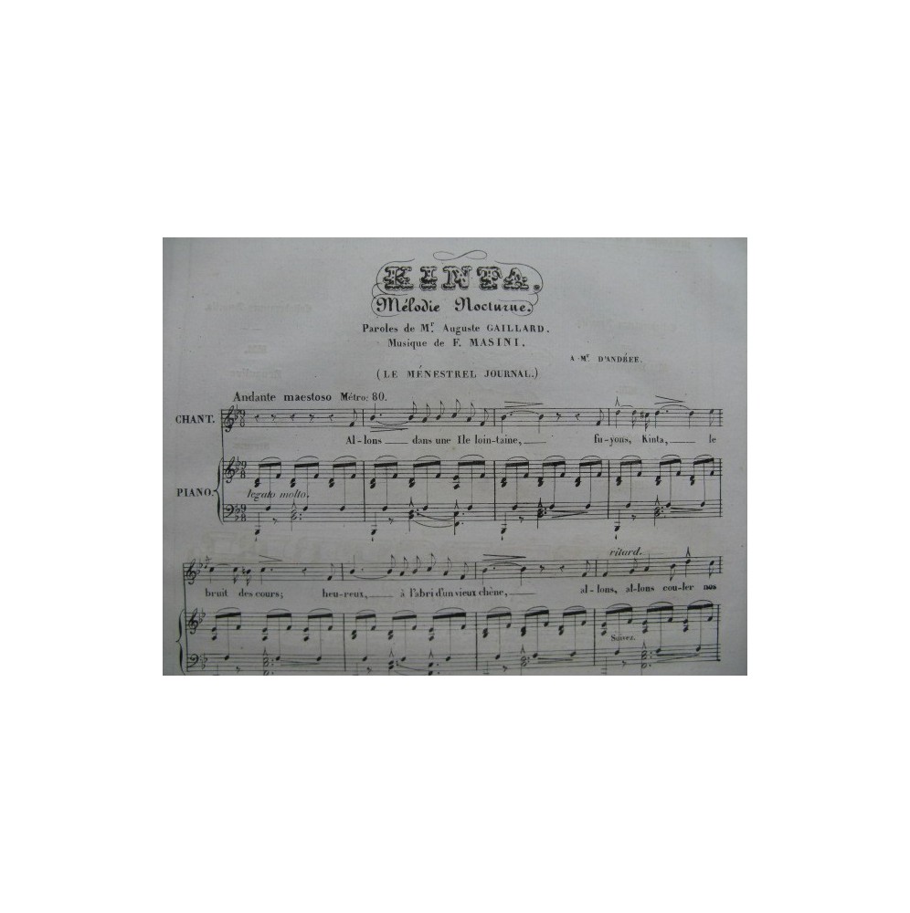 MASINI F. Kinta Chant Piano 1835