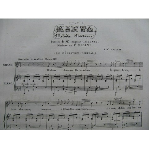 MASINI F. Kinta Chant Piano 1835