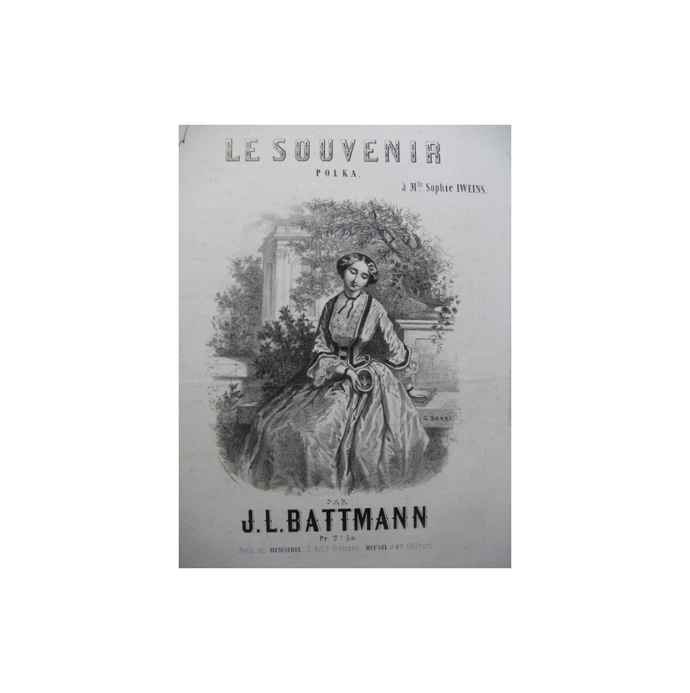 BATTMANN J. L. Le Souvenir Polka Piano 1853