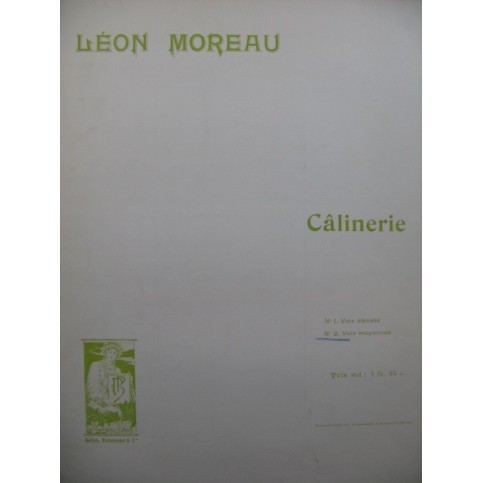 MOREAU Léon Câlinerie Chant Piano