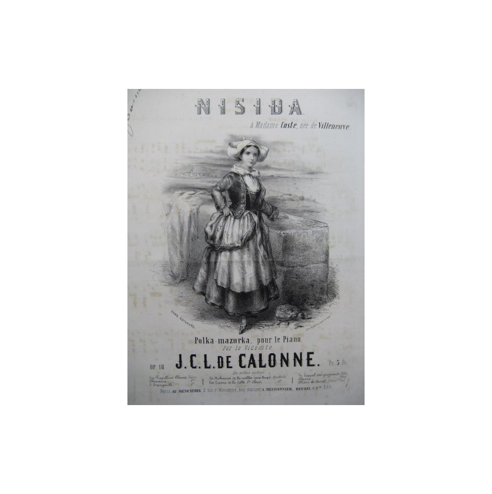 DE CALONNE J. C. L. Nisida Piano 1853