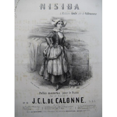 DE CALONNE J. C. L. Nisida Piano 1853