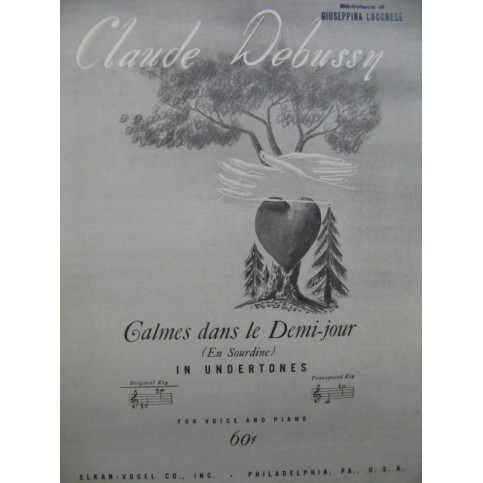 DEBUSSY Claude Calmes dans le Demi-jour Chant Piano 1944