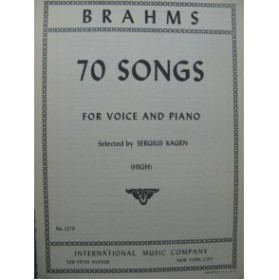 BRAHMS Johannes 70 Songs Chant Piano