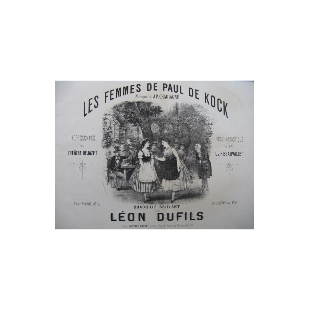 DUFILS Léon Les Femmes de Paul de Kock Piano ca1850