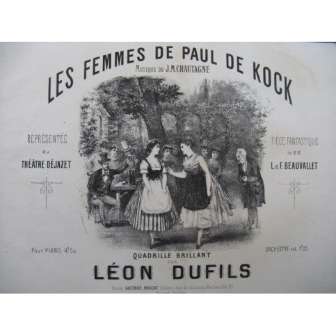 DUFILS Léon Les Femmes de Paul de Kock Piano ca1850