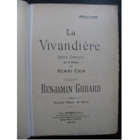 GODARD Benjamin La Vivandière Opéra Piano Chant 1926